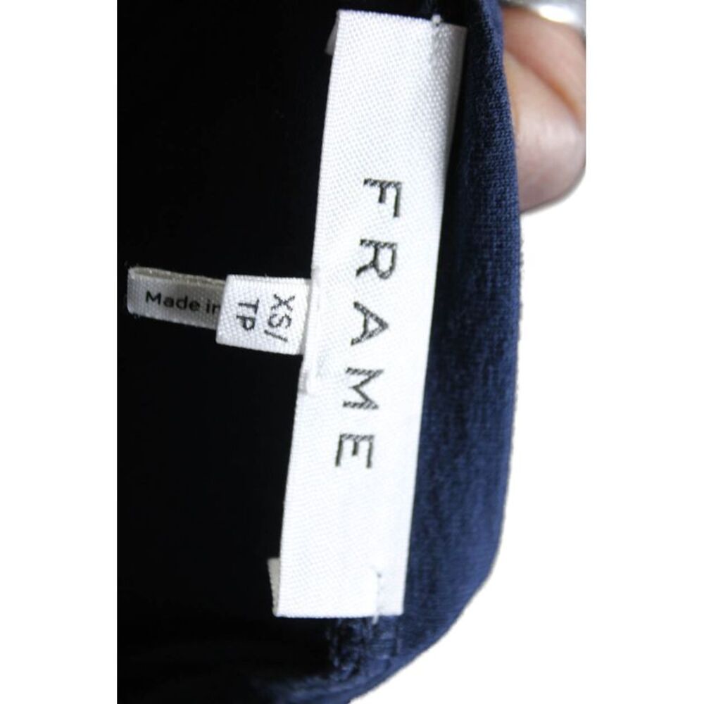 Frame Womens Solid Short Puff Sleeve Crewneck Blo… - image 4